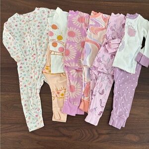 Carter's Floral and Unicorn Pajama Set - Pink, Purple, White